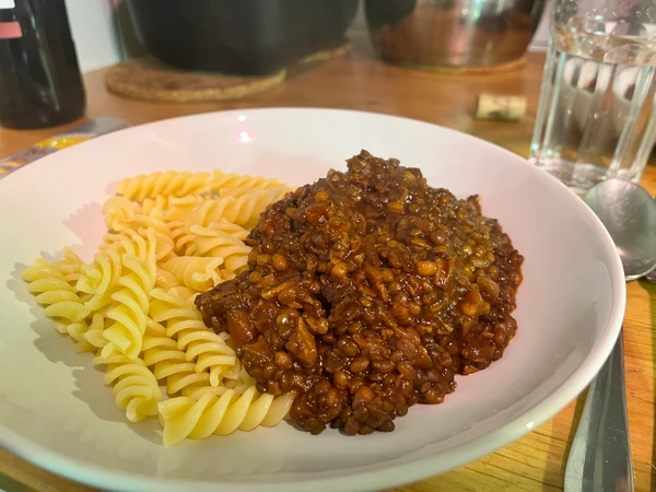 Ragù mit Pilzen und Linsen